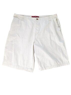 Tommy Hilfiger Shorts - Men's 42 - White Bermuda Casual (Fair Condition)